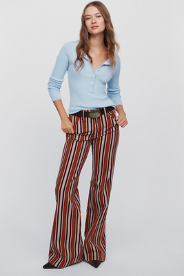 Wrangler 70s High Rise Flare Striped Jeans by Anthropologie