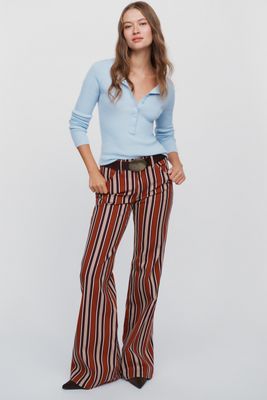 Wrangler 70s High Rise Flare Striped Jeans 