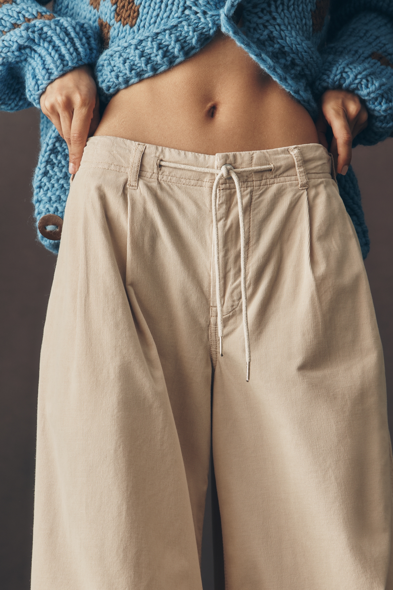 Pilcro Tie-Waist High-Rise Wide-Leg Trouser Jeans