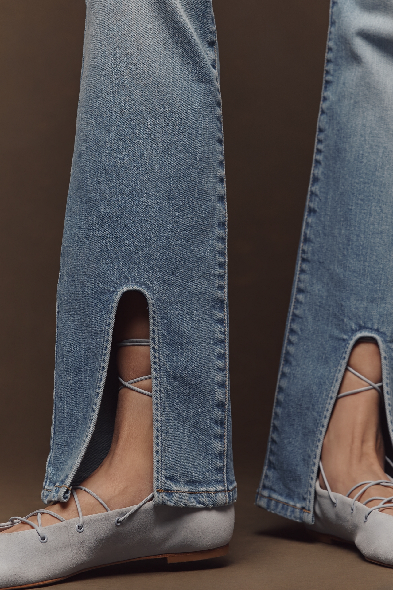 Pilcro High-Rise Front-Split Skinny Jeans