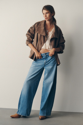 Pilcro Two-Tone High-Rise Wide-Leg Jeans | Anthropologie