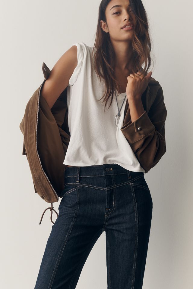 Pilcro High-Rise Seamed Straight-Leg Jeans #1