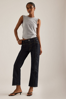 Pilcro Seamed Straight-Leg Jeans