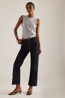 Pilcro Seamed Straight-Leg Jeans
