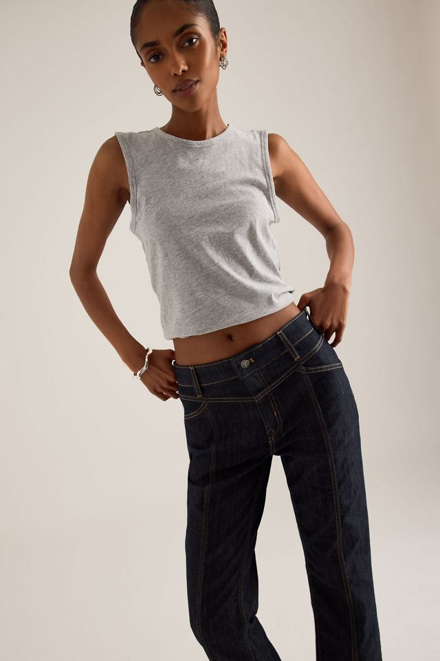 Jeans a Gamba Dritta con Cuciture Pilcro #1
