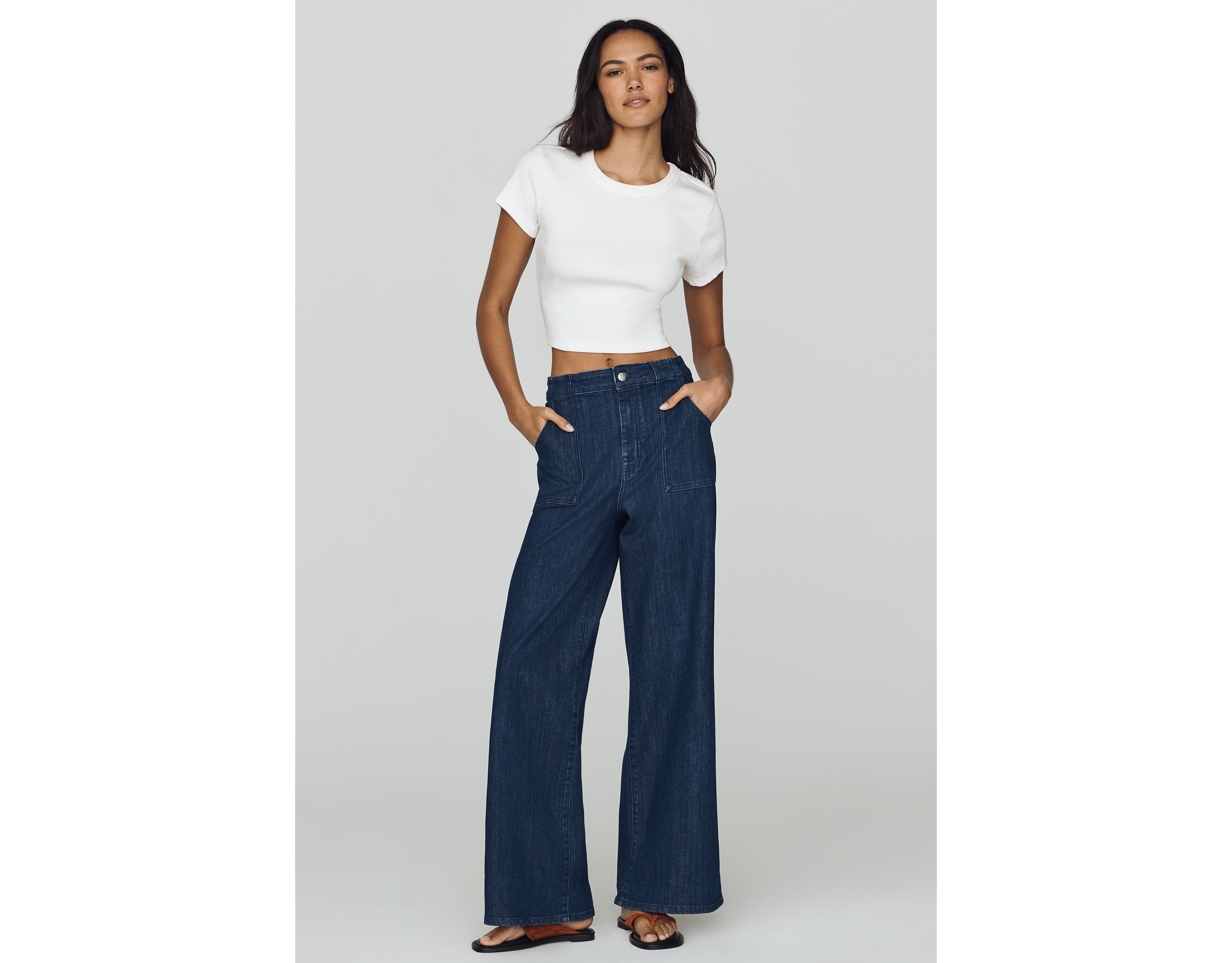 Pilcro Sadie High-Rise Wide-Leg Jeans