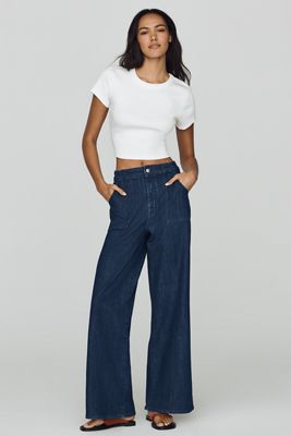 Pilcro Sadie High-Rise Wide-Leg Jeans