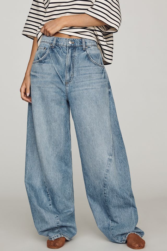 Pilcro High-Rise Twisted Barrel-Leg Jeans #1