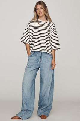 Pilcro High-Rise Twisted Barrel-Leg Jeans