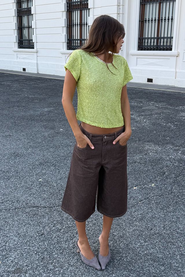 Pilcro Hazel High Rise Wide Leg Cropped Jeans #1