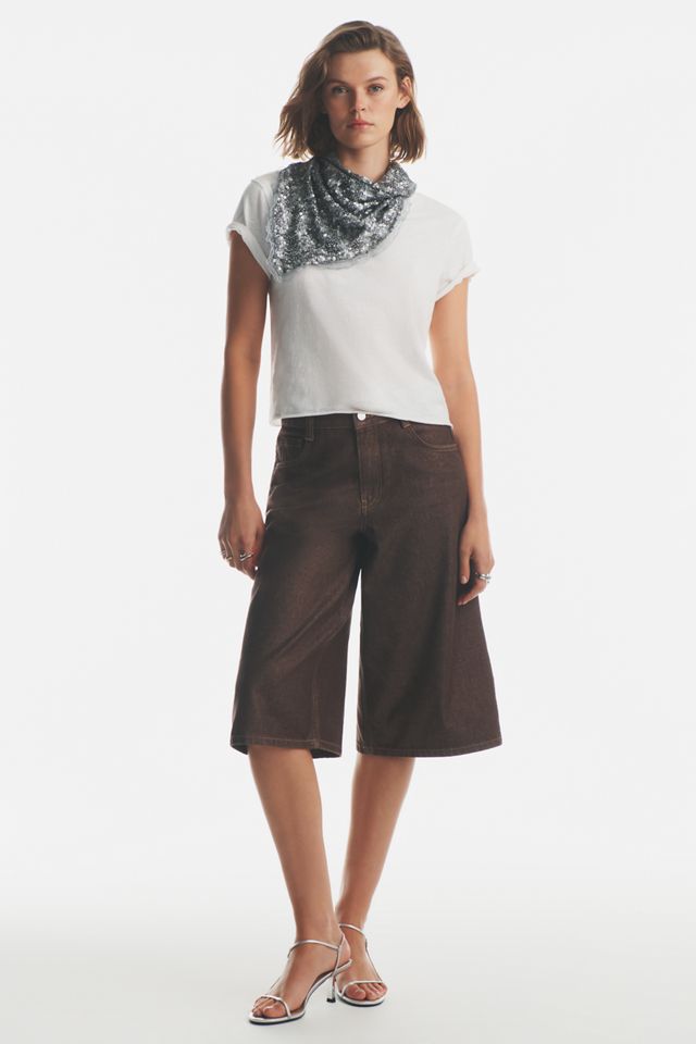 Pilcro Hazel High Rise Wide Leg Cropped Jeans #10