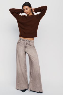 Pilcro Adi Mid Rise Relaxed Wide Leg Jeans
