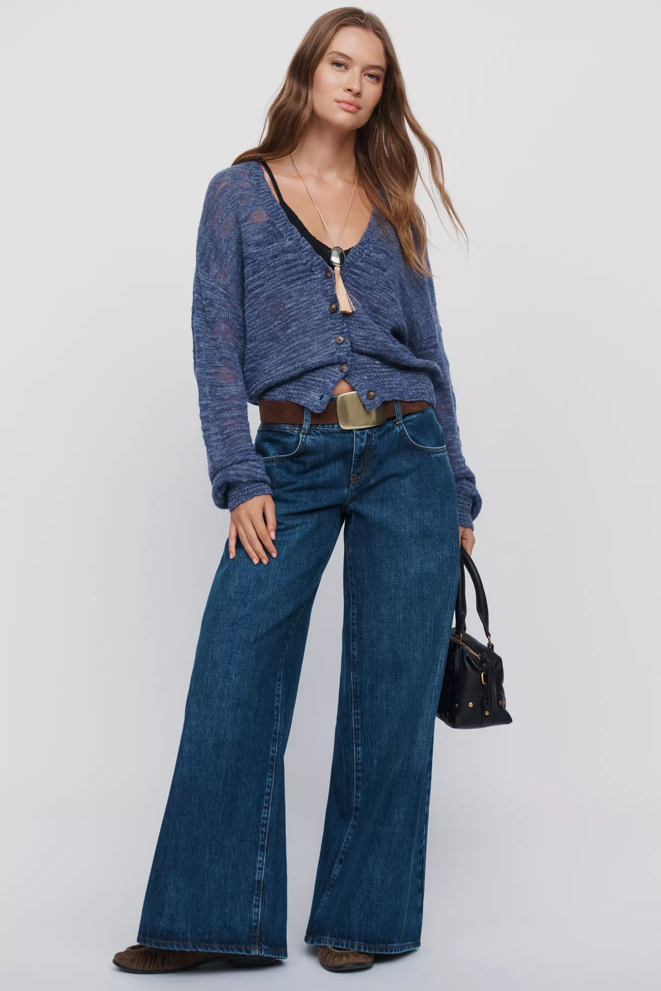 Pilcro Raver Low Rise Wide Leg Jeans