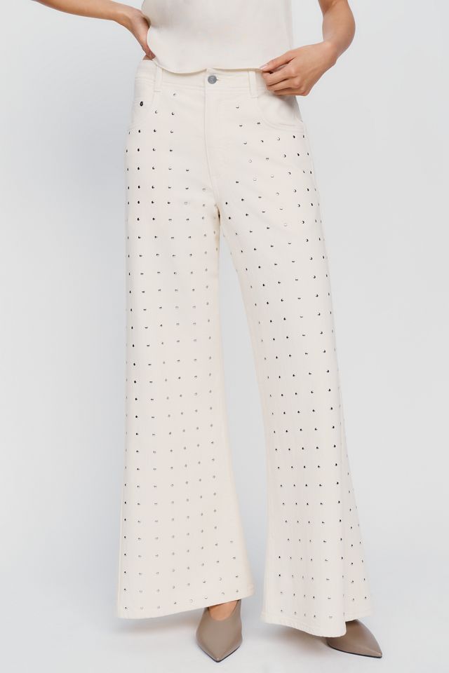 Pilcro Adi Studded High Rise Wide Leg Jeans #1