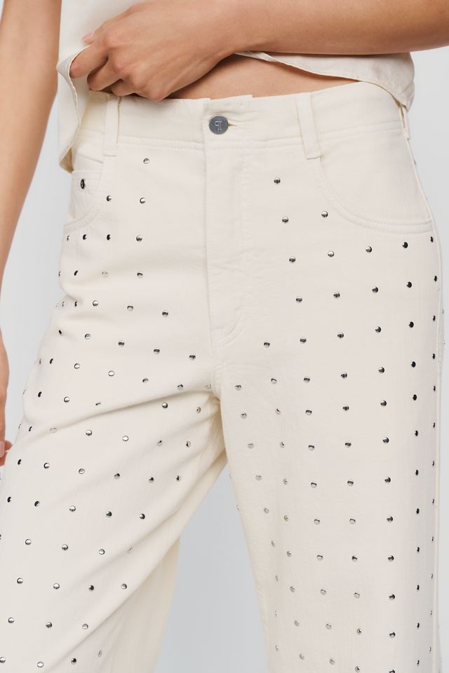 Pilcro Adi Studded High Rise Wide Leg Jeans #2