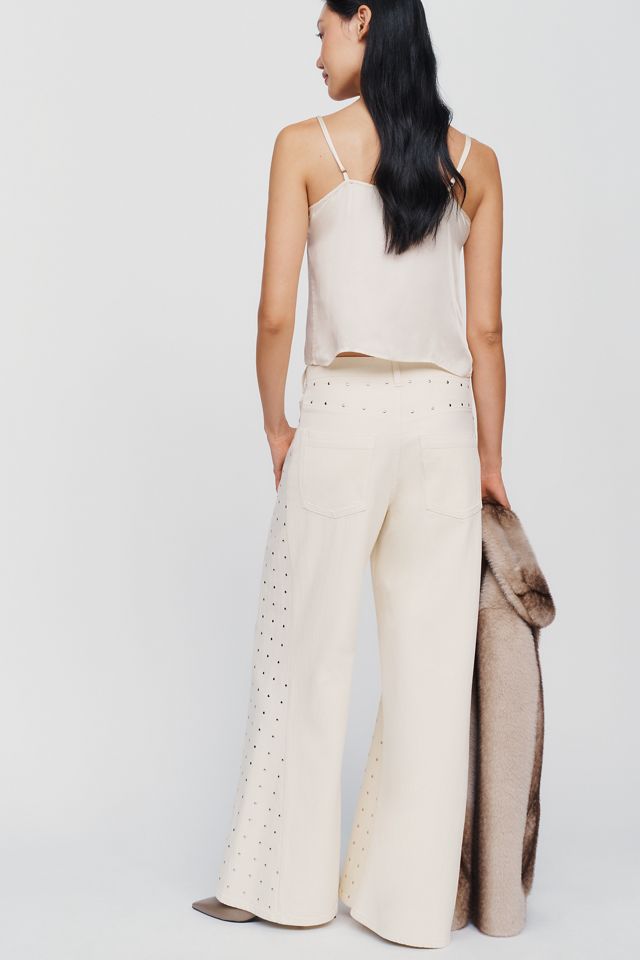Pilcro Adi Studded High Rise Wide Leg Jeans #4