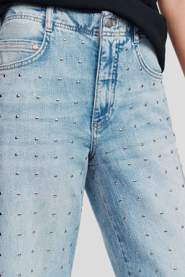 Pilcro Adi High Rise Wide Leg Studded Jeans #3
