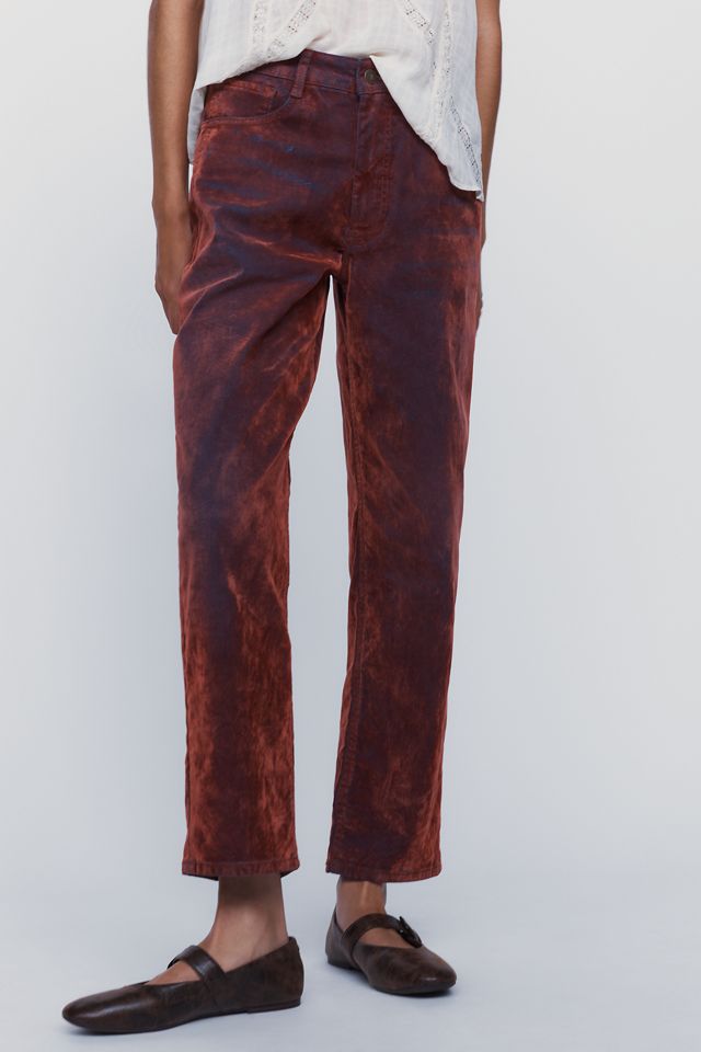 Pilcro Jules High Rise Relaxed Tapered Velvet Jeans #1