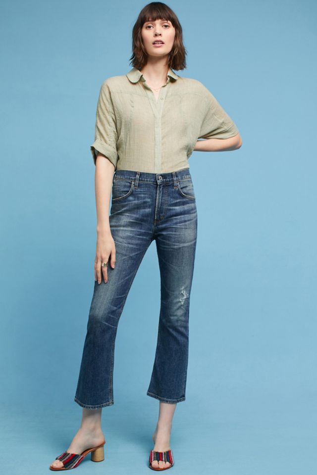 Citizens of Humanity Drew Crop High-Rise Flare Jeans Anthropologie