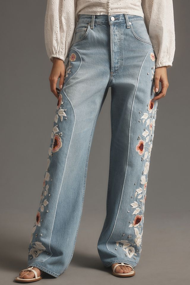 Citizens of Humanity Ayla Embroidered Baggy High-Rise Wide-Leg