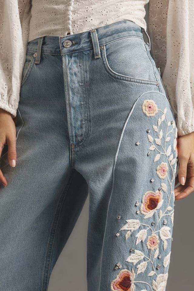 Citizens of Humanity Ayla Embroidered Baggy High-Rise Wide-Leg
