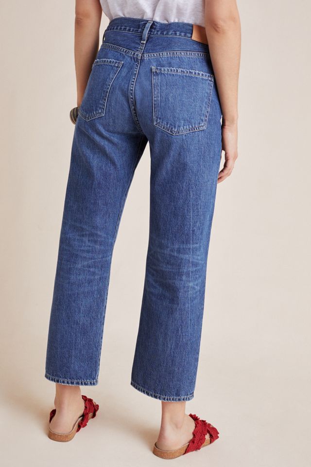 【関税込み】Citizens of Humanity ブルー Emery ジーンズ Citizens of Humanity Emery High-Rise Straight Cropped Jeans