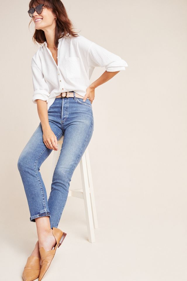 Olivia high rise store slim ankle jeans