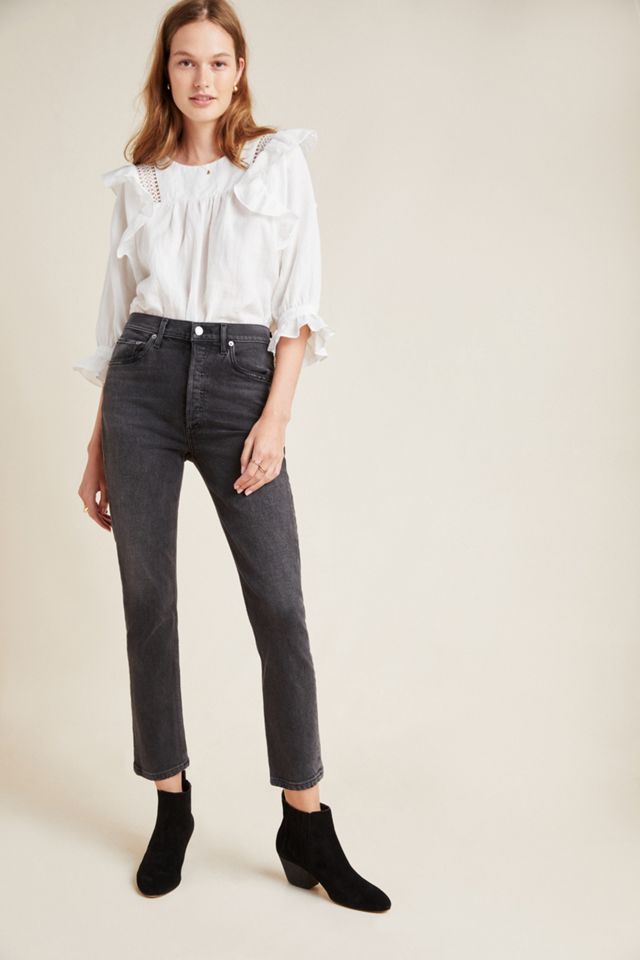 AGOLDE Riley High-Rise Straight Cropped Jeans #4