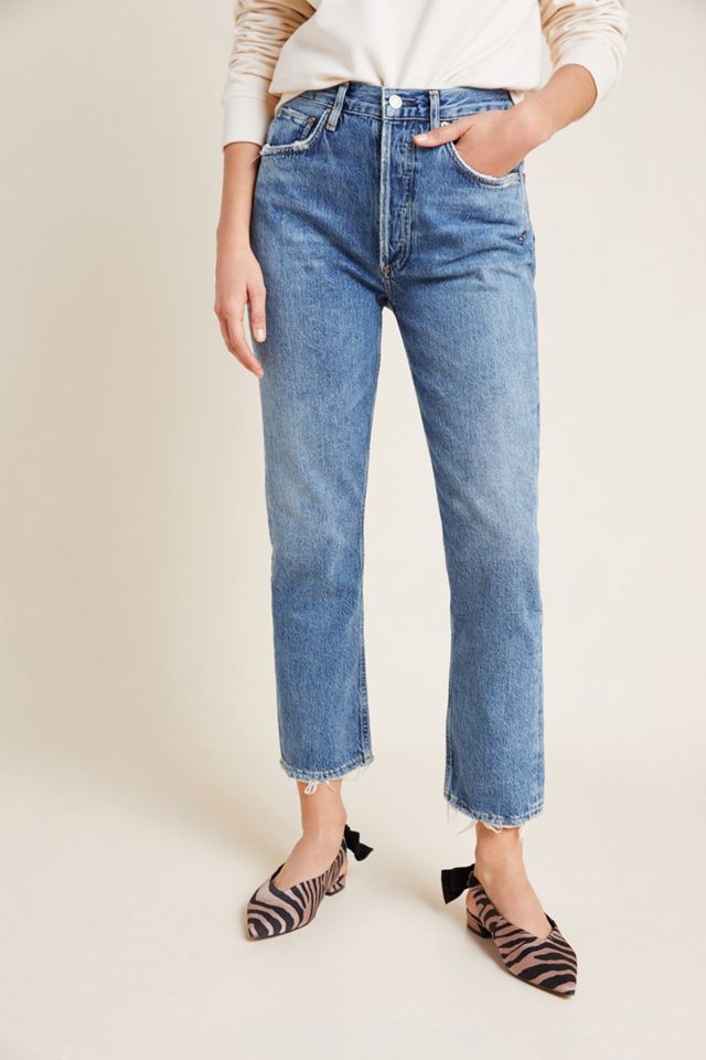 AGOLDE Riley Ultra High-Rise Cropped Straight Jeans #1