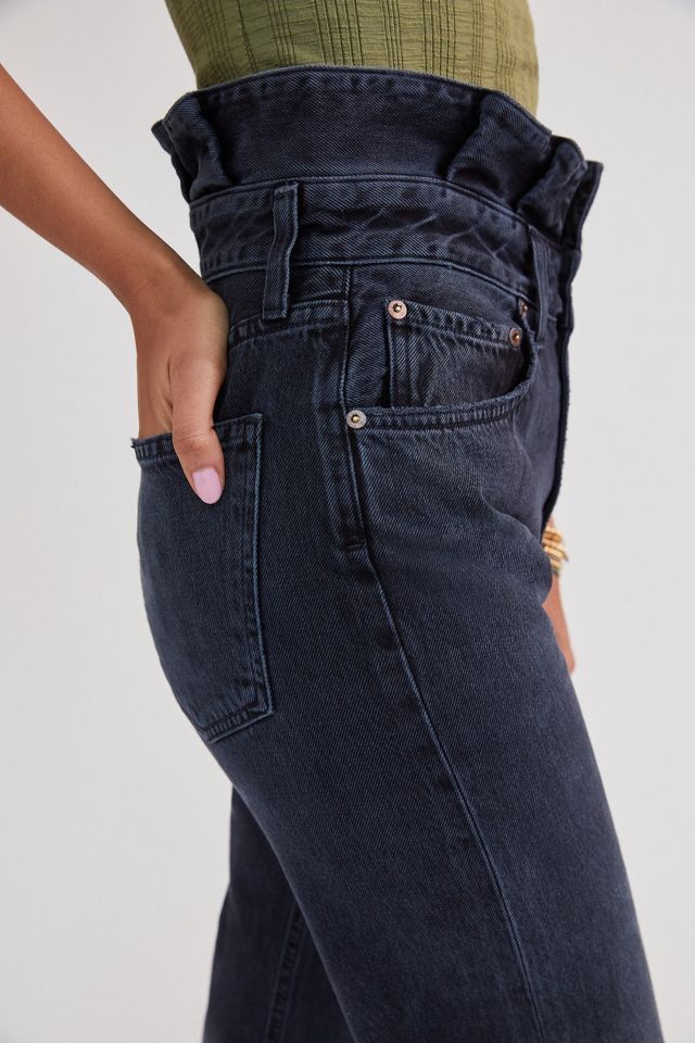 AGOLDE Ultra High Rise Ruffled Straight Jeans