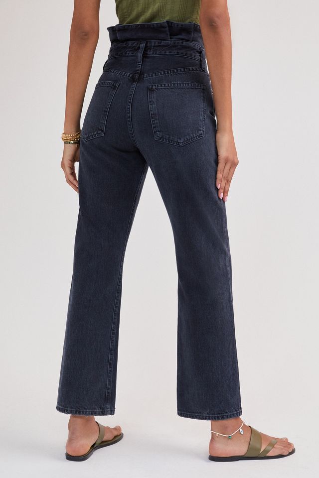 AGOLDE Ultra High Rise Ruffled Straight Jeans