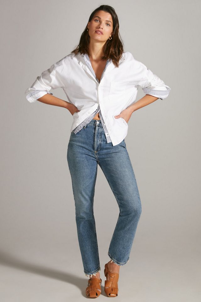 AGOLDE Riley Cropped Straight Jeans | Anthropologie