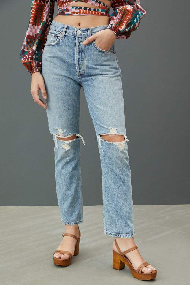 AGOLDE Riley Blitz High-Rise Straight Jeans | Anthropologie