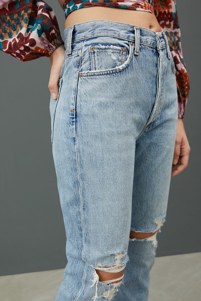 AGOLDE Riley Blitz High-Rise Straight Jeans | Anthropologie