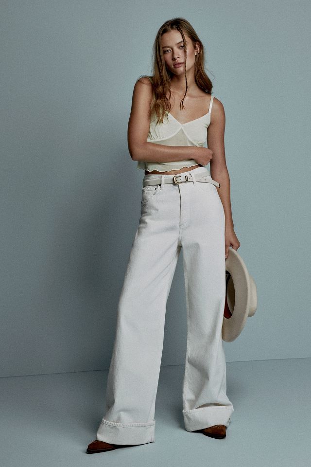 Women's White Wide Leg Jeans