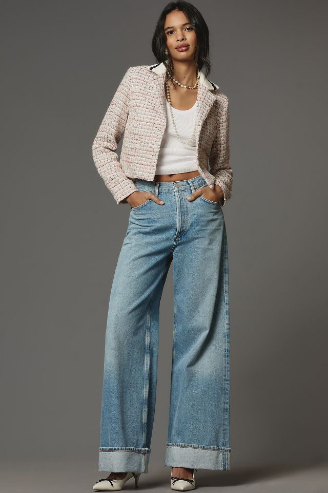 AGOLDE Dame High Rise Cuffed Wide Leg Jeans Anthropologie