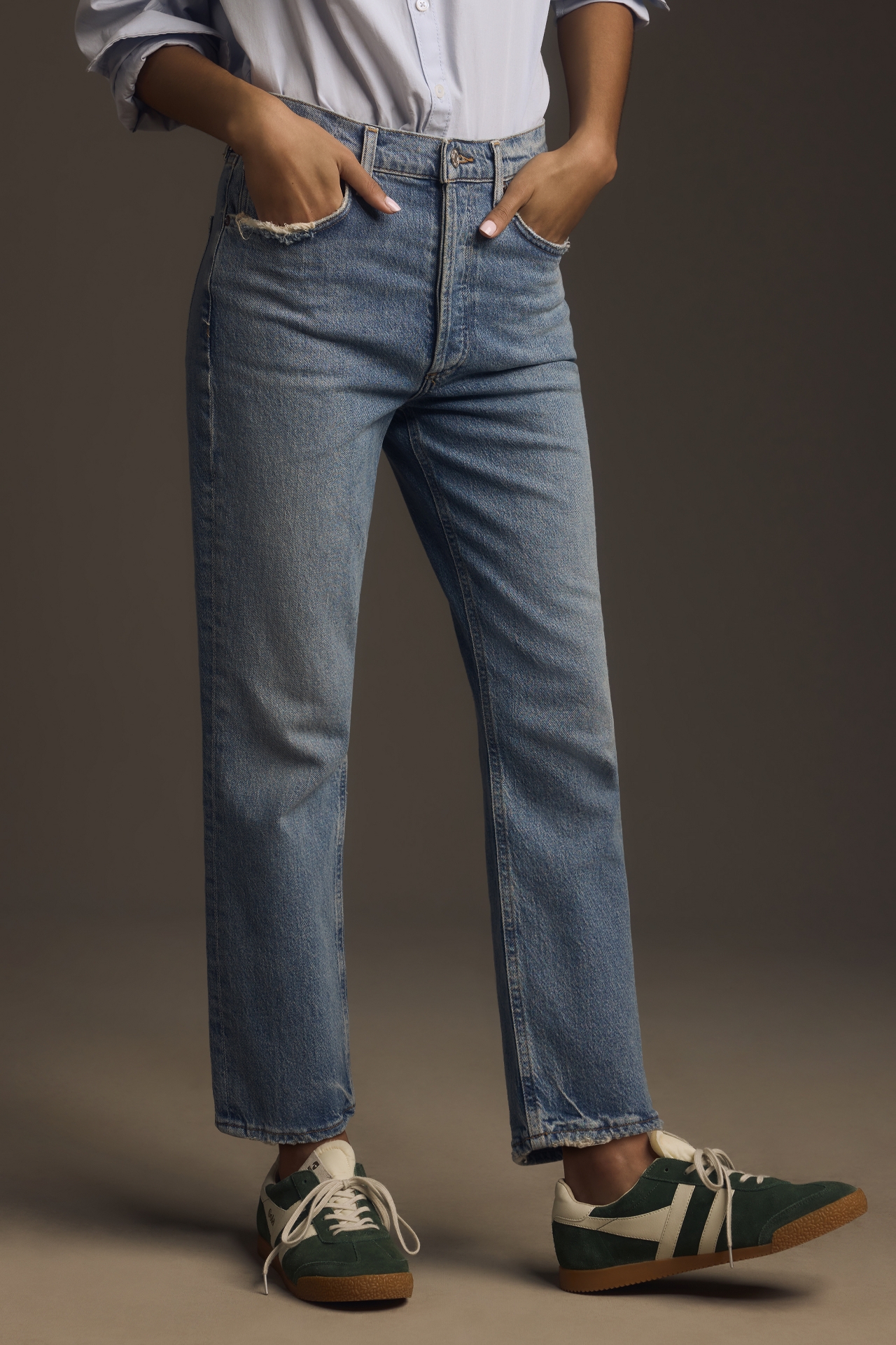 AGOLDE Riley Mid-Rise Straight-Leg Jeans