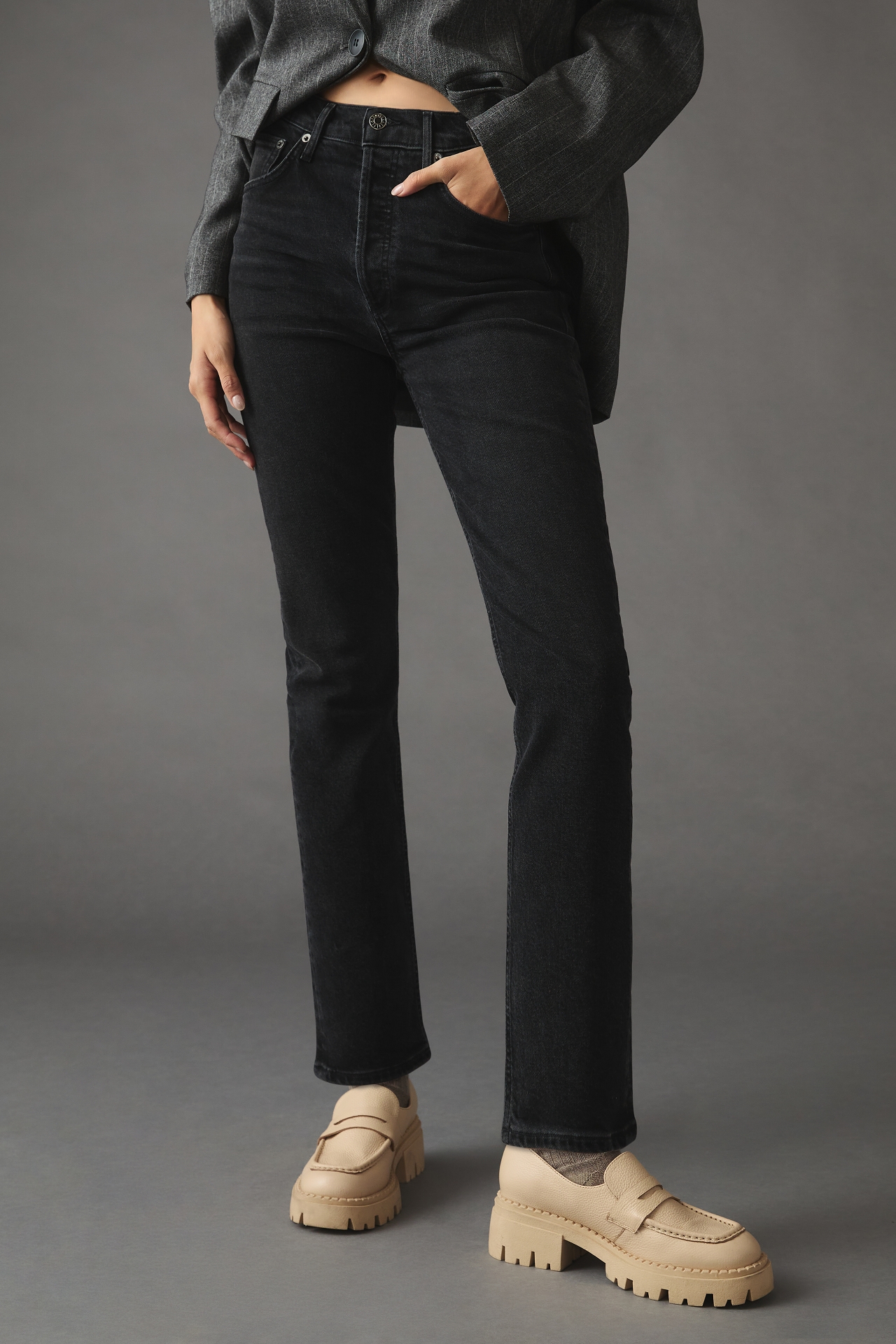 AGOLDE Riley High-Rise Straight Crop Jeans