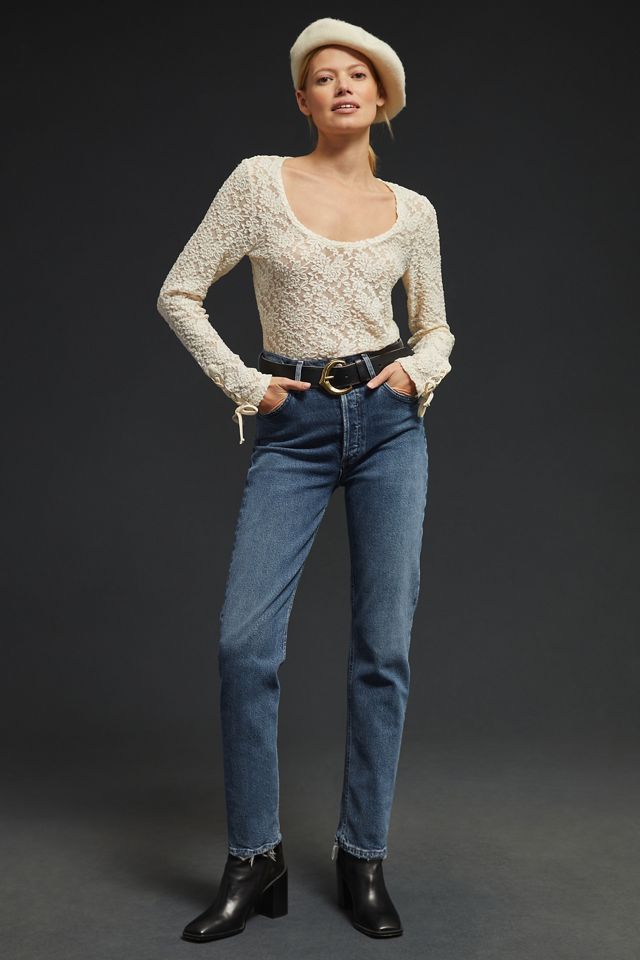 AGOLDE Riley High-Rise Straight Long Jeans #5
