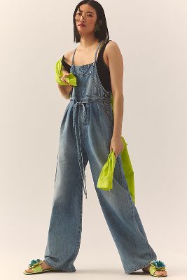 Citizens Of Humanity Mallory Self-tie Denim Overalls In Blue