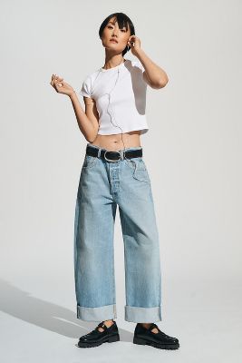Citizens Of Humanity Ayla Baggy Cuffed Crop – Freshwater In Light Blue
