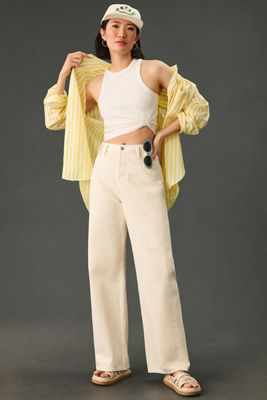 Citizen Of Humanity Gaucho High-rise Wide-leg Jeans In White