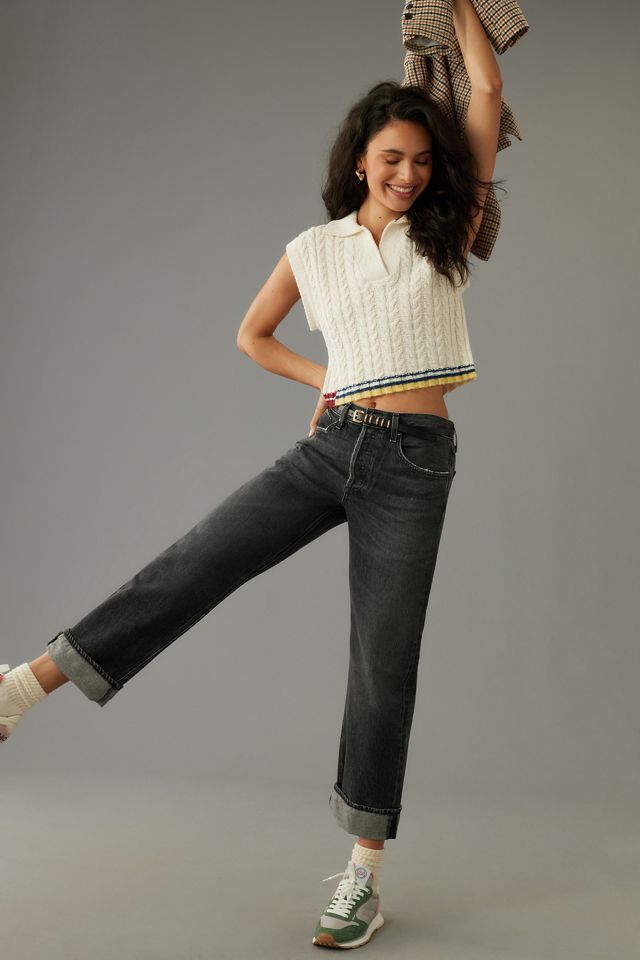 AGOLDE Fran Cuffed Low-Slung Easy Straight-Leg Jeans #2