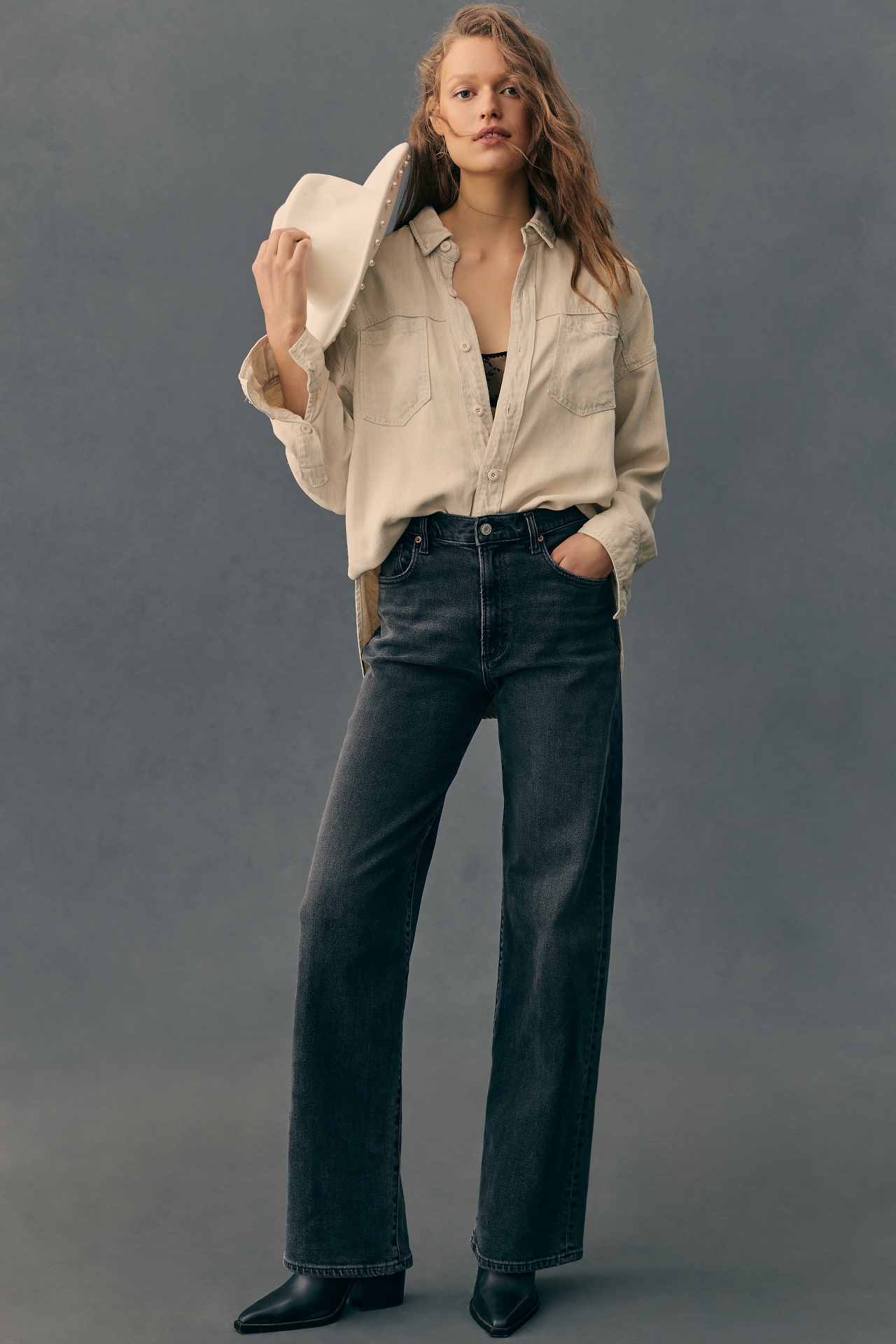 AGOLDE Harper High-Rise Wide-Leg Jeans