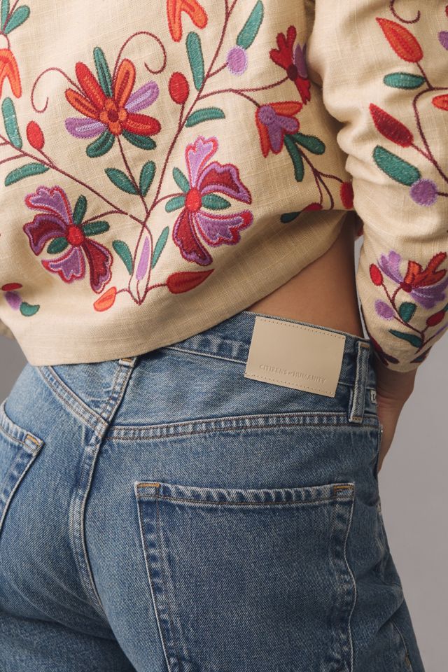 Citizens of Humanity Ayla Raw-Hem High-Rise Crop Jeans #3