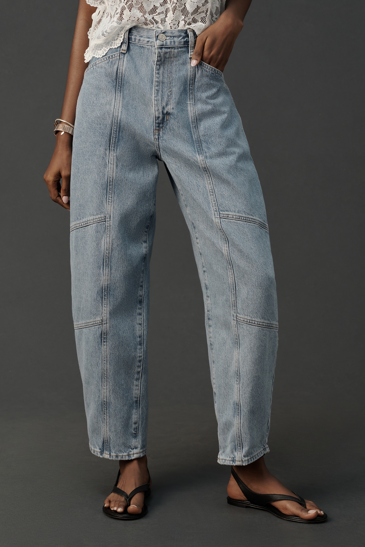 AGOLDE Mara High-Rise Seamed Tapered Jeans