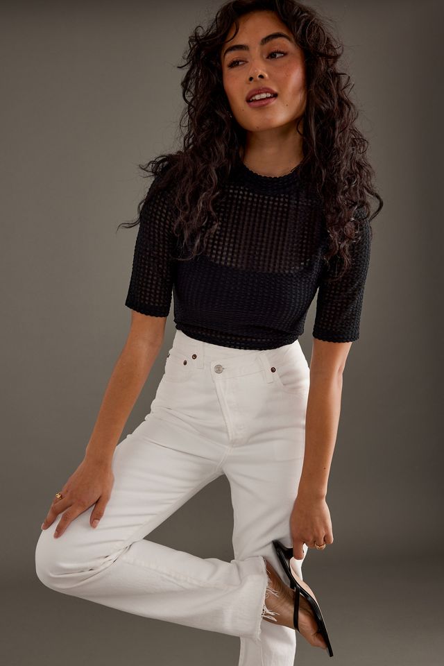 AGOLDE Criss-Cross High-Rise Straight Leg Jeans #5