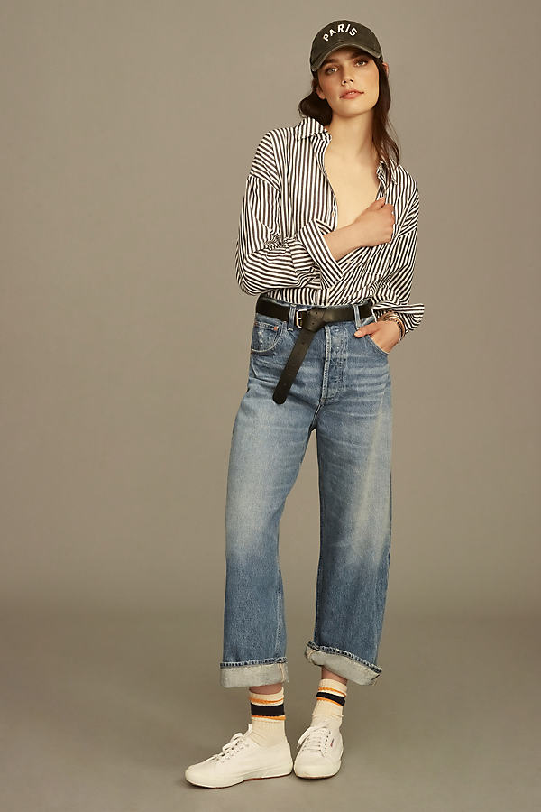 Citizens Of Humanity Gaucho Vintage Crop Wide-leg Jeans In Blue