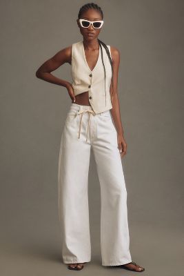 Citizens Of Humanity Brynn Drawstring Wide-leg Jeans In White