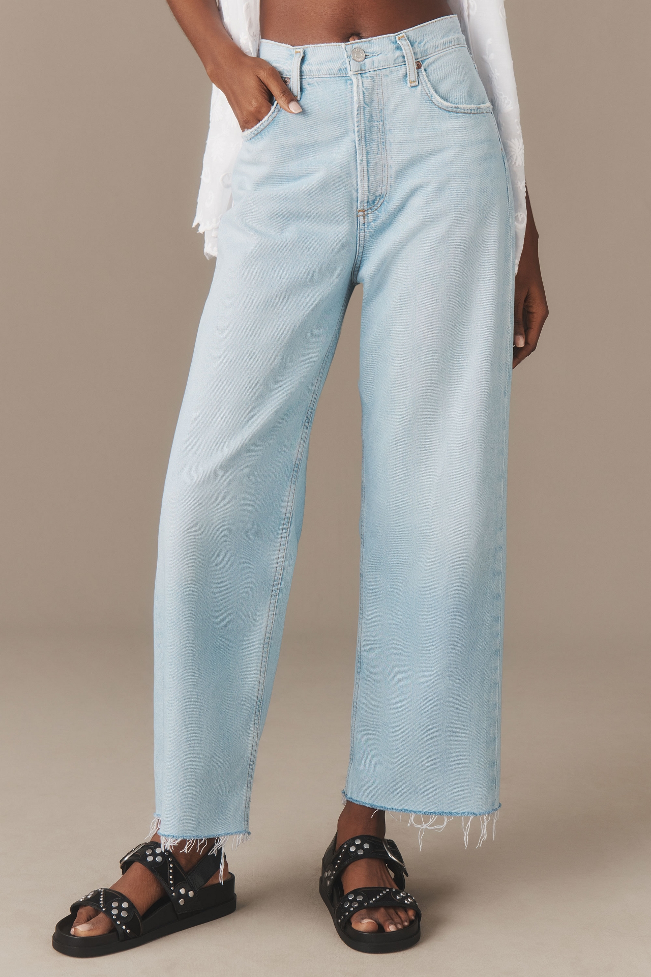 AGOLDE Ren High-Rise Crop Wide-Leg Jeans